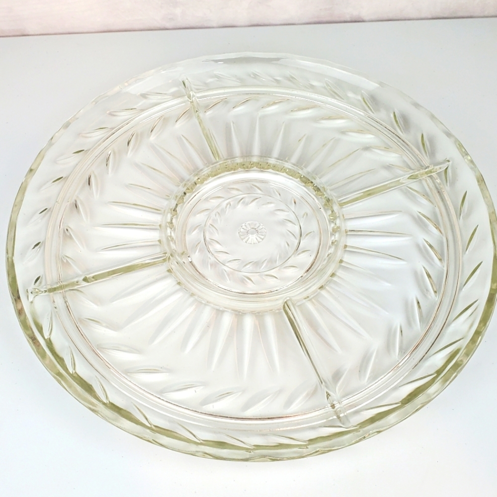 Crystal serving tray 13" diameter